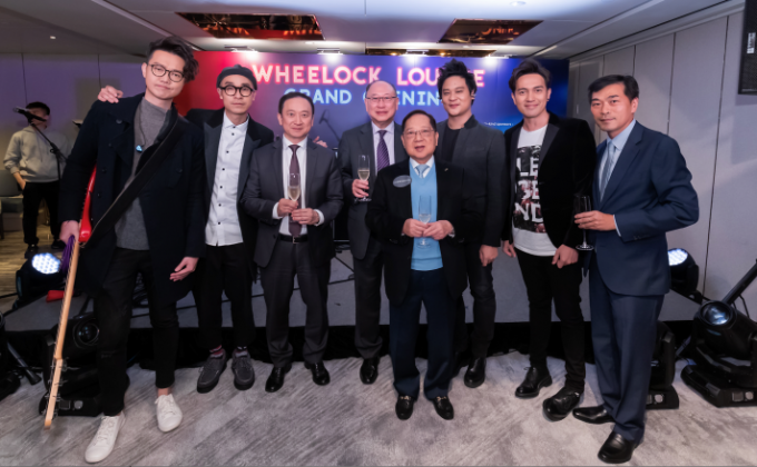 Mr. Stewart Leung, Chairman of Wheelock Properties (Hong Kong) Limited with Wheelock Properties management team celebrates Grand Opening of Wheelock Lounge with Dear Jane. 